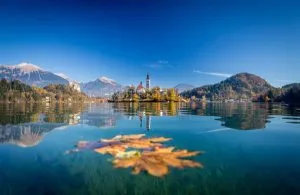Le lac de Bled en automne