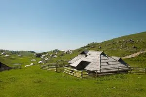 Hütten auf Velika Planina 