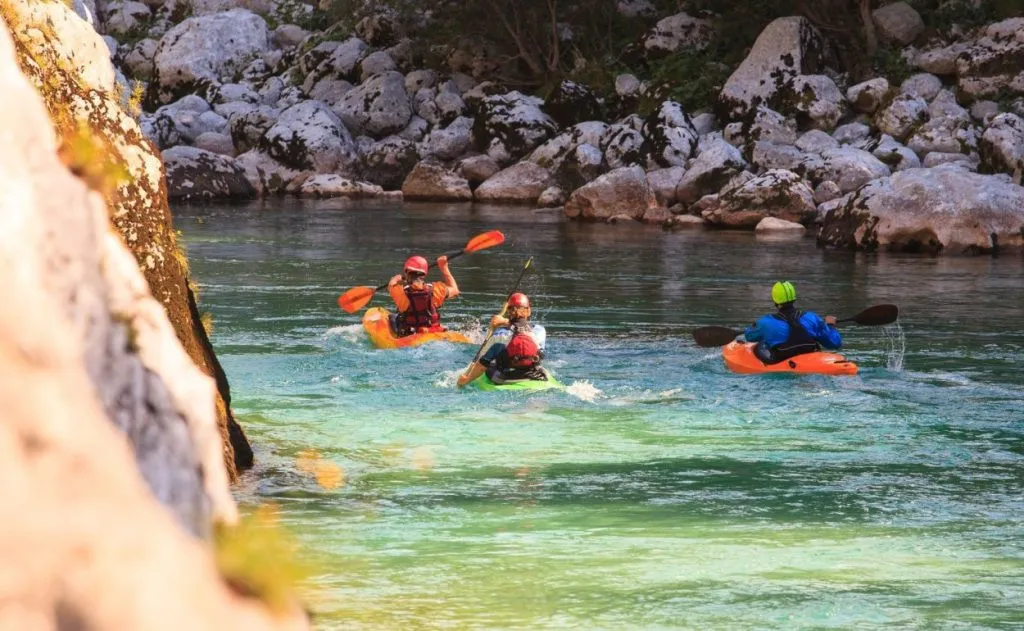 Mit dem Kajak den Fluss Sava hinunter nach Bled