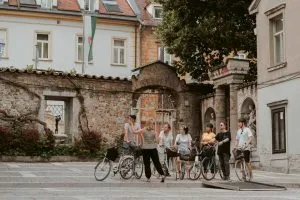 Ljubljana fietstocht Plecnik theater