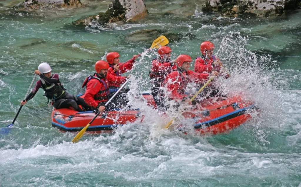 Rafting på Soca-floden