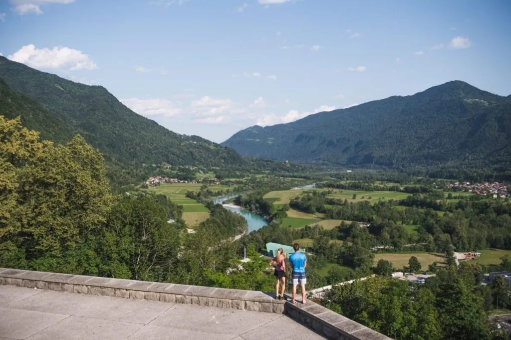 Views of Soca River from Kobarid ossuary