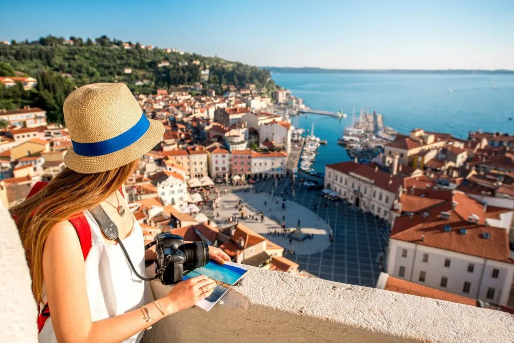 Views over the main square of Piran 